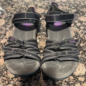 Teva Women's Black and Purple Sandals
